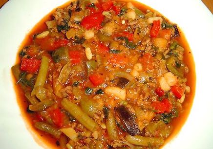 Рецепт приготовления овощного ассорти с мясным фаршем